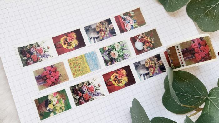 Washi Tape Briefmarken Blumen